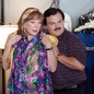 Jack Black and Shirley MacLaine looking at dresses