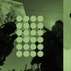 An illustration showing Hamas fighters overlaid with dot graphics