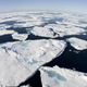Ice floes form patterns in Baffin Bay above the arctic circle