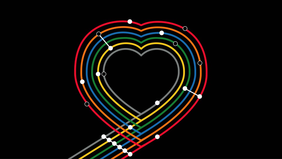 A heart made out of schematic subway lines