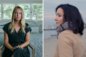 Images of the former NXIVM members India Oxenberg and Sarah Edmondson
