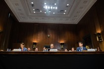 Witnesses testify at an oversight hearing by the Senate Judiciary Subcommittee on Privacy, Technology, and the Law on May 16.