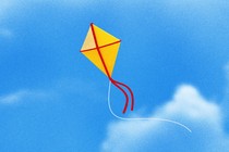 Illustration showing a kite, with a cross