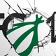 The Onion's logo crashing through Infowars' logo