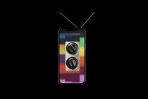 A phone screen with classic television-set knobs on its screen.