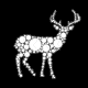 A GIF of a deer silhouette, filled with circles of different sizes that slowly deform into blobs