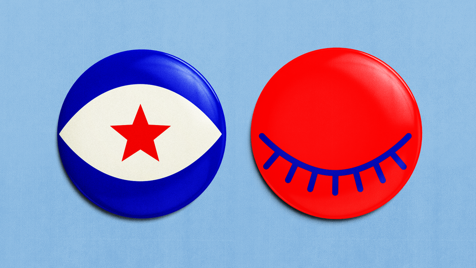 Pins with eyes, one open and one closed