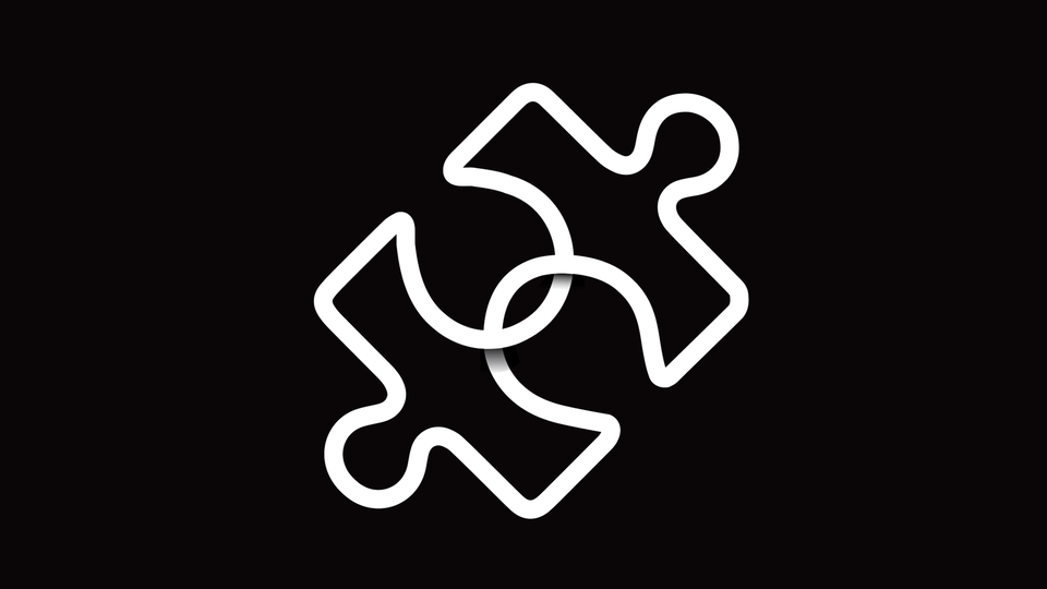 A puzzle-piece-shaped mobius strip