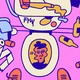 A man in a trashed bathroom looking at his reflection in a toilet bowl