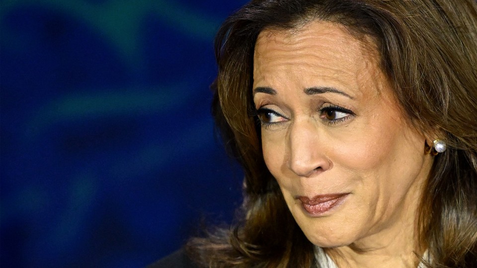 A photo of Kamala Harris's face