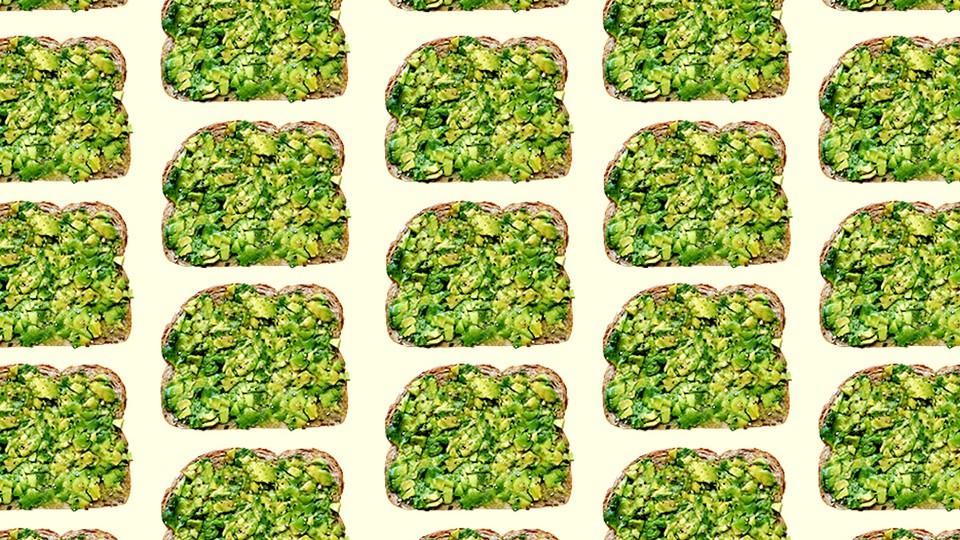 Columns of avocado toast