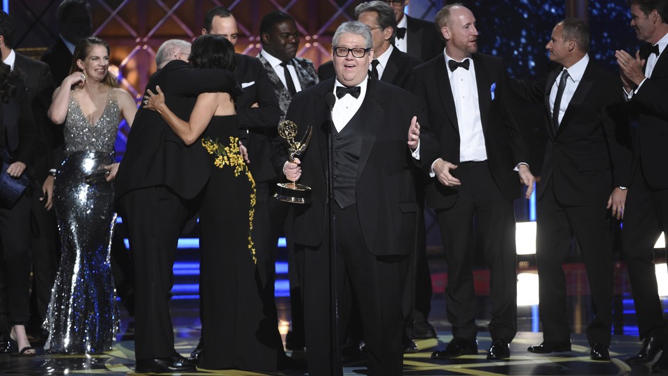 The scene after 'Veep' won its third consecutive Best Comedy Series award at the 2017 Emmys