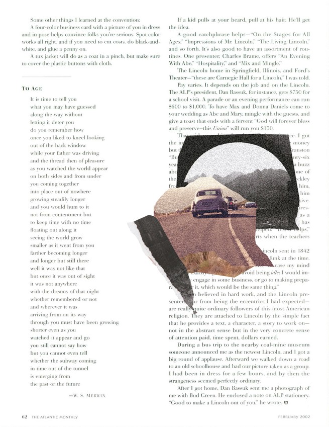 A pdf of the original Atlantic page, with collaged photos of a car driving on a highway and mountains in the distance