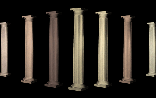 An illustration of columns of different colors