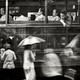 Black-and-white image of a Hong Kong street in the mid-20th century, taken by the Shanghainese photographer Fan Ho