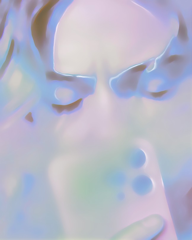 A hazy illustration of a person looking at their phone