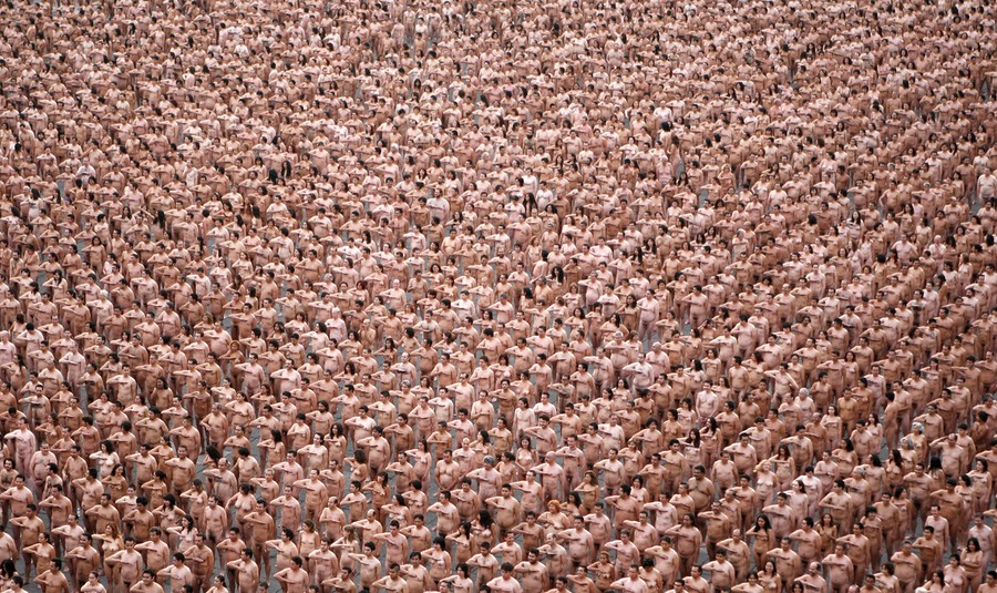 Large group of nude women