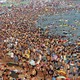 Hundreds of people at the beach