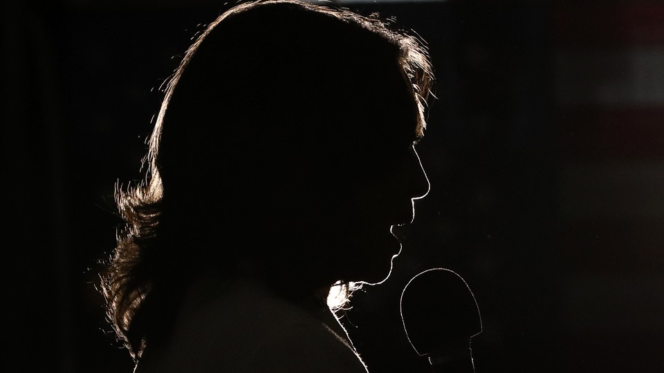 Kamala Harris in silhouette