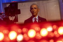 Barack Obama and some television lights