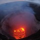 Kilauea volcano’s summit red and orange lava lake