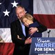 Elizabeth Warren and her husband, Bruce Mann, hug.