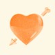 An orange heart with an arrow through it