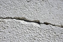 A crack in a white wall