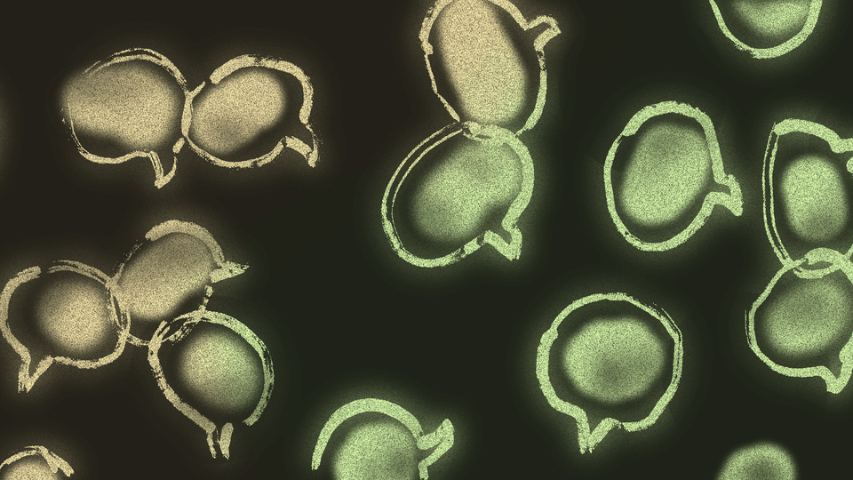 Cells in the shape of speech bubbles