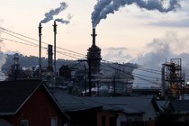 An oil refinery complex in California