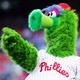The Phillie Phanatic baseball team mascot.