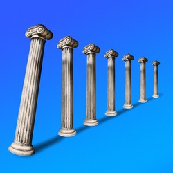 Illustration of columns falling like dominoes