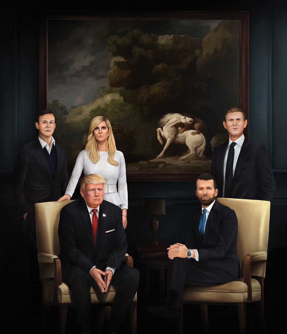 Portrait of Donald Trump and his kids