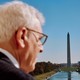 David Rubenstein's profile, with the Washington Monument in the background