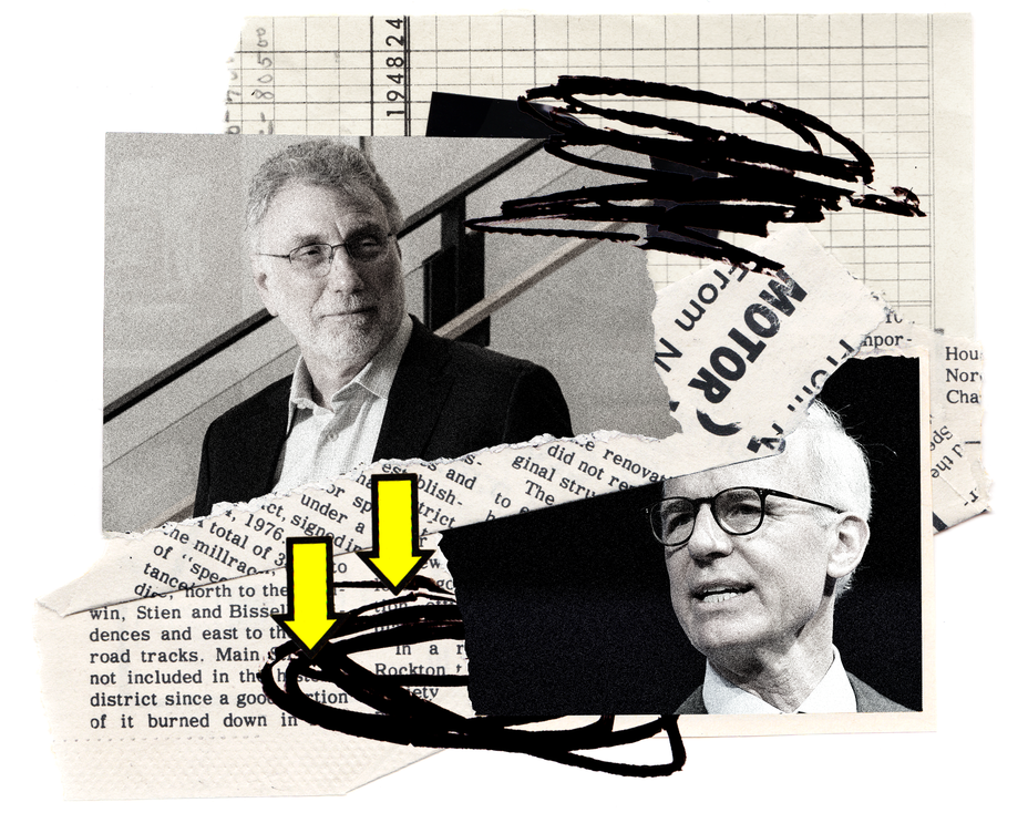 paper collage of two men