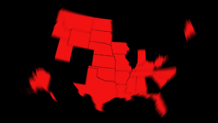 Red states that are blurry around the edges