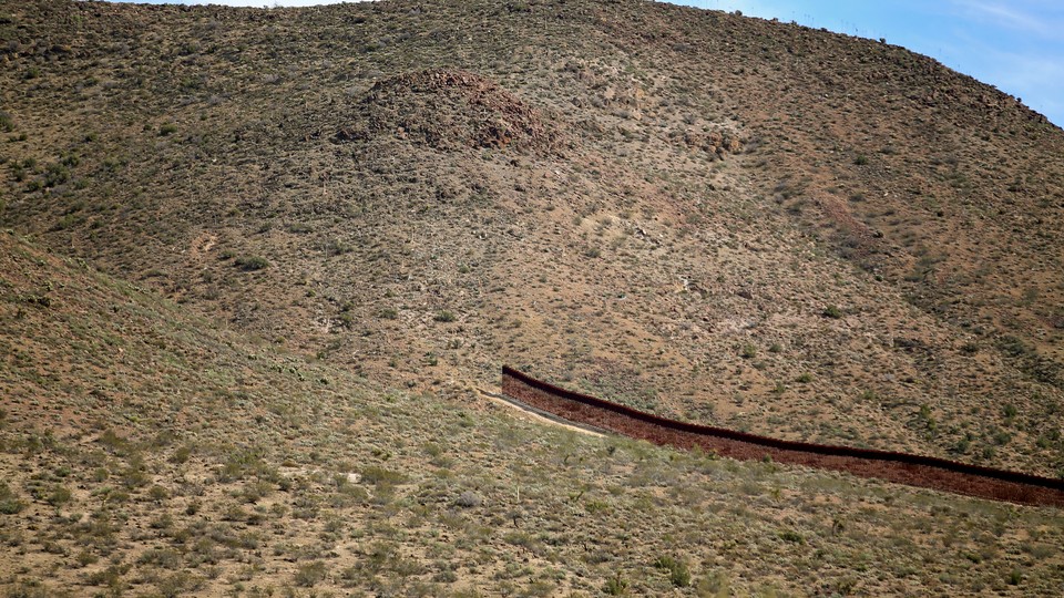 A gap in the U.S.-Mexico border fence outside Jacumba, California
