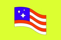 An American flag with a sparkle emoji instead of the usual stars