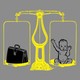An illustration of a scale that balances a baby with a briefcase