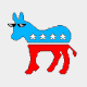An illustration of a Democrat donkey wearing sunglasses
