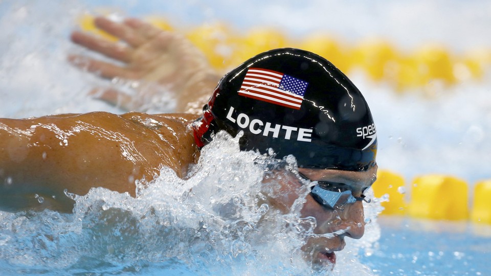 Ryan Lochte swims