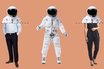 Normal people are dressed as astronauts