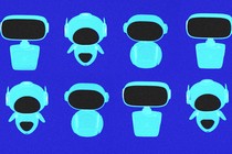 An illustration of friendly looking robots