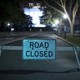 A barricade blocks an entrance to the Lincoln Memorial.