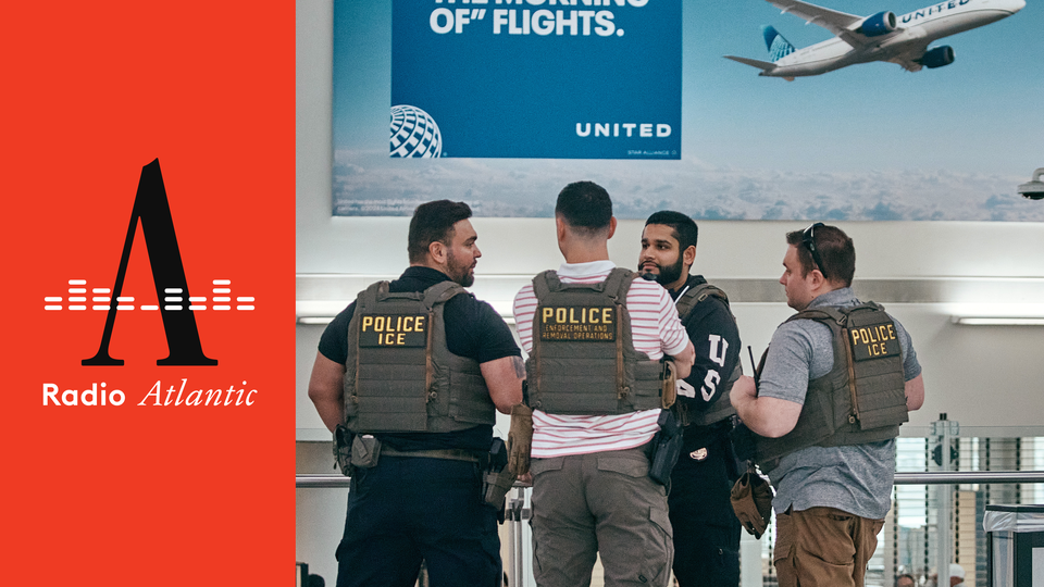 ICE agents stand guard at Newark Liberty International Airport.