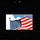 An illustration of an American flag on a black screen.