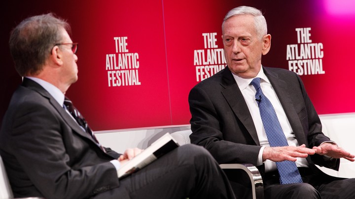 Jeffrey Goldberg (left) and Jim Mattis