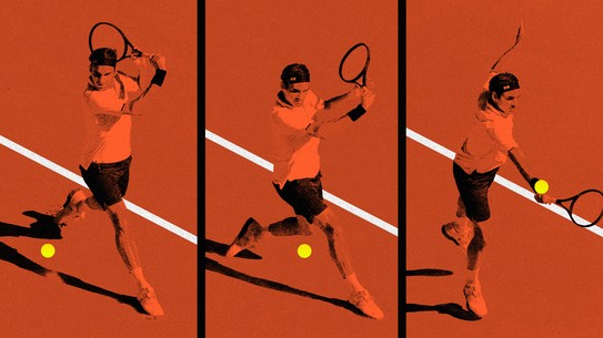 Series of Rafael Nadal playing tennis on slightly different positions