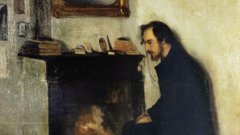 A painting of a man in solitude