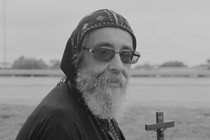 A portrait of Father Markorieos Ava Mina, a patient at CrossOver Healthcare Ministry, in Richmond, Virginia
